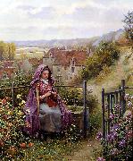 Daniel Ridgeway Knight In the Garden painting